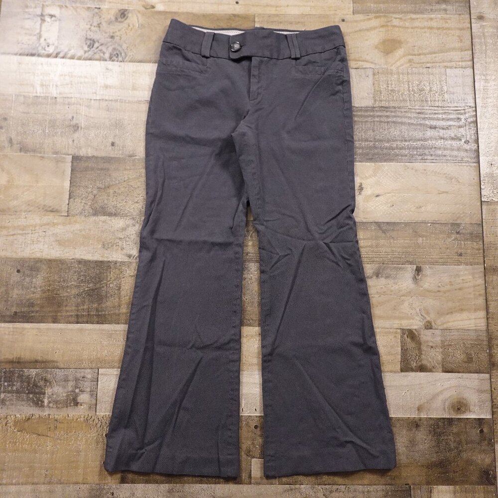 Banana Republic Martin Fit Trousers Women’s 12 Gray Stretch Dress Flare Pants